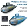 Electric/RC Boats 2.4G Electric 6 Channels Diving Model Wireless Remote Control Submarine Boat Toy Remote Control Kids Toy Sports Submarine 230410