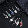 Pendant Necklaces 10pcs Elegant Drop Shape Natural Stone Opal Rose Quartzs Crystal Tiger Eye Obsidian Charms For Jewelry Making