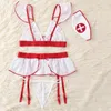 Sexy set lingerie vrouwen exotische kostuums Lenceria verpleegkundige kleding cosplay uniform porno seks ondergoed 230411