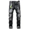 dsquared2 Herren Designer-Jeans schwarz riss Hose beste Version dünn gebrochen H2 Italien Marke Fahrrad Motorrad Rock Revival Denim