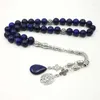 Strang Perlenstränge Natur Lapislazuli Tasbih Herren Armbänder 2023 Stil Blau Stein Armband Homme Misbaha Armreifen Mode Inte22