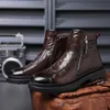 2023 printemps/hiver hommes Chelsea bottes, Style britannique mode bottines, noir Brogues en cuir véritable chaussures décontractées Brouge bottes