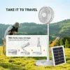 Solar Fan 3 Gears Solar Light Accessoires USB Oplaadbare intrekbare opvouwbare buitenkampeerventilator Mobiele telefoon opladen