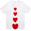 CDG Fashion Mens Play Thirt Designer Red Heart Comme Casual Women Shirts des Badge Garcons High Quanlity Tshirts Cotton ricamo con cappuccio