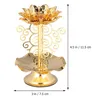 Ljushållare Golden Ghee Lamp Butter Indoor Decor Candlestick Oil Altar Supplies For Temples Home