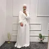 Vêtements ethniques Ramadan Eid Moyen-Orient Plain Abaya Dubaï Turquie Kimono musulman pour femmes arabes islamiques robe cardigan avec poche femme