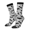 Chaussettes pour hommes Halloween Doodle Bats Hommes Femmes Coupe-vent Nouveauté Printemps Été Automne Hiver Bas Cadeau