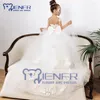 Girl Dresses White Lace Flower For Wedding With Trailing Birthday First Communion Party Kids Special Occasion Ball Gown