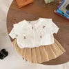 Kleidungssets Bärenführer Babykleidung Bruder und Schwester Passende Outfits Sommer Koreanisch Jungen Hemd Shorts Anzug Mädchen Bluse Röcke Set 230411