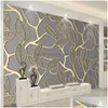 Fonds d'écran Personnalisé Po Fond d'écran pour murs 3D Stéréoscopique Golden Tree Feuilles Salon TV Fond Mural Mural Creative Paper Drop Dhypu