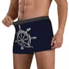 Cuecas boxer shorts estilo cromado roda náutica aplique calcinha masculina roupa interior macia para homme homem namorado presente