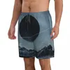 Shorts masculinos homens de secagem rápida beachwear galáxia estética céu estrelado montanha maiô masculino 2023 maiô verão banho
