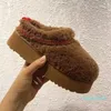 Laarzen pantoffel Australië Heren pantoffels schoenen Bont Schapenvacht Australische laarsjes voor dames Ultra Mini Platform sherpa fleece Slide laars