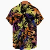 Camicie casual da uomo Camicia hawaiana a maniche corte da uomo Moda estiva Tatuaggio animale Tendenza casual Camicia versatile con stampa leopardata allentata 230410