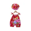 Rompers Baby Summer Clothes Suspender Hat Suit Boy Girls Chinese Style 100 Days Anniversary Foreign Fashion Ha 230411