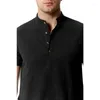 Magliette da uomo Camicia di lino da uomo estiva Tinta unita Spiaggia Casual Quotidiano Abbigliamento da uomo Scollo a V traspirante 4 colori Top sottile per