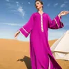 Ropa étnica Ramadán Abaya Djellaba Trabajo hecho a mano Diamante Marroquí Caftan Mujeres Jalabiya Árabe Vestido largo musulmán Dubai Arabia Kaftan Fiesta