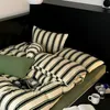 Bedding sets Fashion Stripes Winter Spring Warm Bedding Set King Size Milk Fleece Duvet Cover Set with Sheets Simple Soft Cozy Warm Bed Set 231110