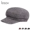 Sboy Hüte Lesov Vintage Achteckige Frauen Warme Filz Herbst Winter Visier Sanpback Caps Sboys Künstler Kappe Retro Casual Reise Hut