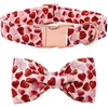 Dog Collars Unique Style Paws Cotton Collar With Bow Tie Valentine Heart Adjustable Puppy For Small Medium Large