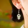 Dangle Earrings Design Original Fresh and Natural A Jade Rocking for Women Right-Level Simple Buck 925 Silver Jewelry