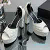 Sandali con reticolo romboidale con plateau e tacco largo, scarpe aperte, suola in pelle da donna, scarpe da sera da sera 135 mm