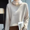 Women's Sweaters Pull de luxe à col haut pour femme automne/hiver nouvelle couleur unie pull de base tricoté en vrac 100% laine de cachemire mérinos haut S-XXL zln231111