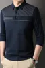 Men's T-Shirts New Fashion Men's Striped Polo Shirts Male Button Collar T Shirt Casual Long Sleeve Tops J231111