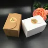 غلاف الهدية 30pcslot Natural Kraft Paper Cake Box Party Party CookiCandynuts DIY عالية الجودة 90x60x60mm 230411