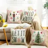 Christmas Decorations 45cm pink linen pillowcase cartoon nutcracker tree Hello let it snow in winter 231110