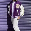 Męskie kurtki mężczyźni Varsity Bomber Jacket Harajuku Korea Bone Letter Patchwork Hip Hop Streetwear Single Bbreasted Baseball Płaszcze Unisex College 231110