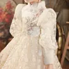 2023 Lüks Kış Çiçek Kız Elbiseler Yüksek Boyun Aplike Boncuklu Tüy Kız Pageant Elbise Basamaklı Fırıltı Parlak Boncuklu Özel Yapım Prenses Parti Doğum Günü