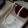 Choker Imitation Grey Pearl Necklace For Women Man Trend Hip Hop Jewelry Stainless Steel Fashion Street Accessories