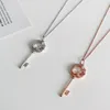 Gold Chain Flower Key Diamond Initiële hangende kettingen voor vrouwen Men Link Trendy Designer Fashion Jewelry Feest