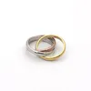 Original Designer Tri-Ring Ring Logo gravieren 18 Karat Gold Silber Rose 3 Farben 316L Edelstahl Ringe Frauen Männer Liebhaber Hochzeit Schmuck Dame Party Geschenke 6 7 8 9