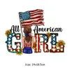 Självständighetsdagen Party Clothing Sticker 4 juli American Car Girl Iron on Clothes Heat Transfer Diy Accessory Patches For Clothing