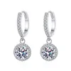 Stud KNOBSPIN 1ct D Color Loop Earring 925 Sterling Silver Plated 18k White Gold Pendant Earring for Women Fine Jewelry 230410