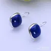 Stud Earrings KJJEAXCMY Fine Jewelry 925 Sterling Silver Natural Lapis Lazuli Square Small Fashion For Women