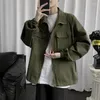 Vestes pour hommes col montant Safari hommes poches poitrine manteau à glissière hommes ample cyclisme motard moteur beau Y2K Ins Chic Kpop Harajuku