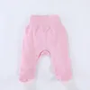 Byxor baby foten pant pojke flicka hög midja leggings vår höst bomull lång med knappar lätt blöja byte av pyjamas byxor