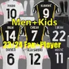 23 24 Jerseys CUADRADO CHIESA VLAHOVIC Fan Player Versão 2023 2024 BONUCCI Camisas de Futebol Kit DI MARIA Uniforme de Futebol Maglie Da _Jersey