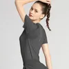 Активные рубашки спортивные футболка женская сексуальная спина сетчатая сетчатая сетчатая сетчатая фитнес-костюм быстро сушка одежды с коротким рукавом йога