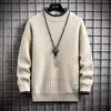 QNPQYX 가을 가을 겨울 남자 스웨터 일본 패션하라 주쿠 남성 의류 솔리드 스웨터 남성 캐주얼 트렌드 풀오버 O- 넥 스웨터 남성
