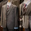 Costumes pour hommes Blazers classiques hommes trois pièces veste gilet et pantalon revers mode haute qualité formel épais manteau d'affaires 231110
