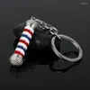 Porte-clés Dongsheng Design Barber Shop Pôle 3D Porte-clés Pendentif Porte-clés Hip Hop Coiffeur Gothique -50
