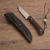Specialerbjudande G2379 Survival Straight Knife 7Cr13Mov Drop Point Satin Finish Blad Full Tang Ebony Handle Outdoor Camping Hunting Fixed Blade Knives