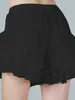 Женские шорты, женские кавайные милые белые рюши с эластичной резинкой на талии, многослойное кружевное нижнее белье, сексуальные черные шаровары в стиле Лолиты с оборками