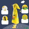 Children Waterproof Poncho with Face Cover Cartoon Raincape Raincoat School Travel Kids Rainwear Not Reflective Stripe H23-78