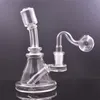 60pcs küçük cam beher bong su borusu 6 inç yağ dab teçhizatları duş başlık takma, erkek cam yağ brülör boru ile sigara içme ashcatcher