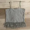 Camisoles Tanks 00s 90s Aesthetic Vintage Cami Top Y2K Fairycore Grunge Lace Trim Hem Bandage Retro Kawaii Ritagliata Abbigliamento donna Streetwear 230411